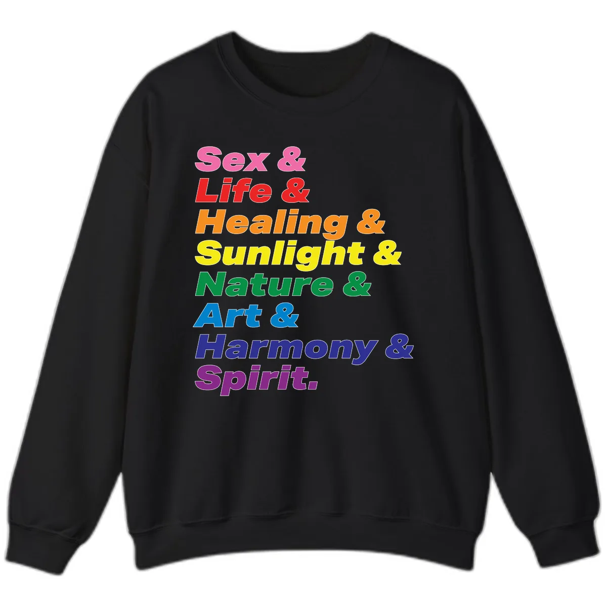 Sex Life Healing Sunlight Nature Art Harmony Spirit Sweatshirt in Black