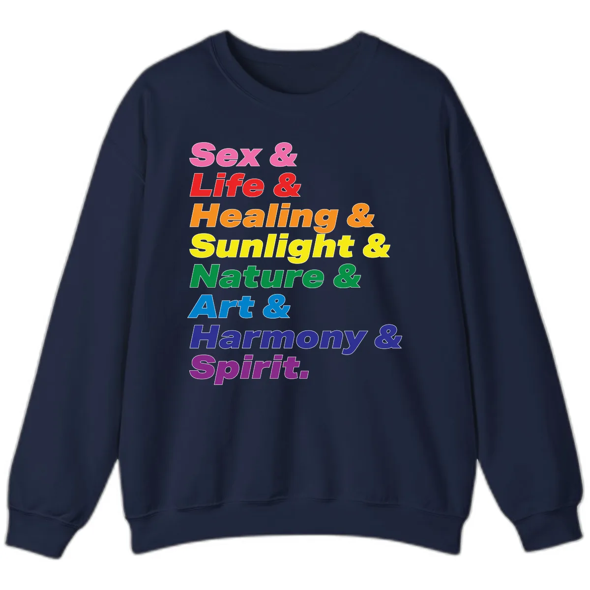 Sex Life Healing Sunlight Nature Art Harmony Spirit Sweatshirt in Navy