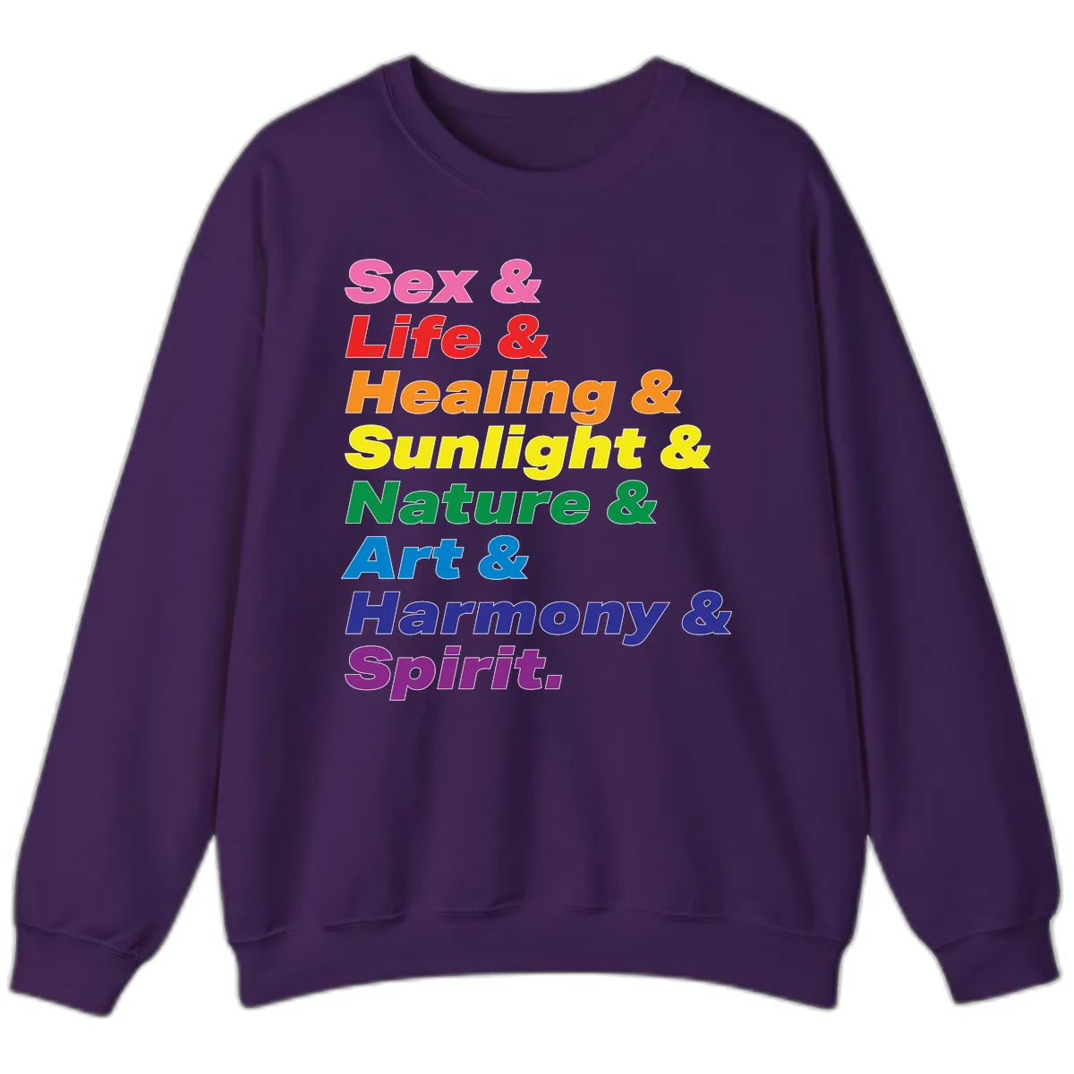 Sex Life Healing Sunlight Nature Art Harmony Spirit Sweatshirt in Purple