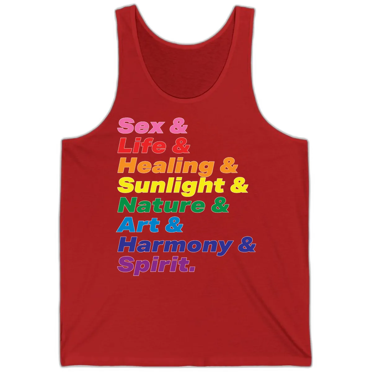 Sex Life Healing Sunlight Nature Art Harmony Spirit Tank in Red