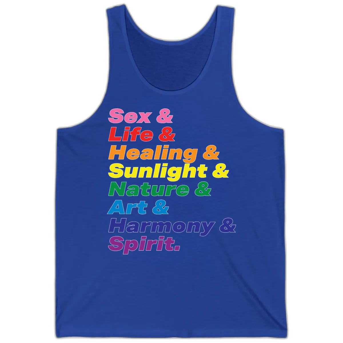 Sex Life Healing Sunlight Nature Art Harmony Spirit Tank in True Royal