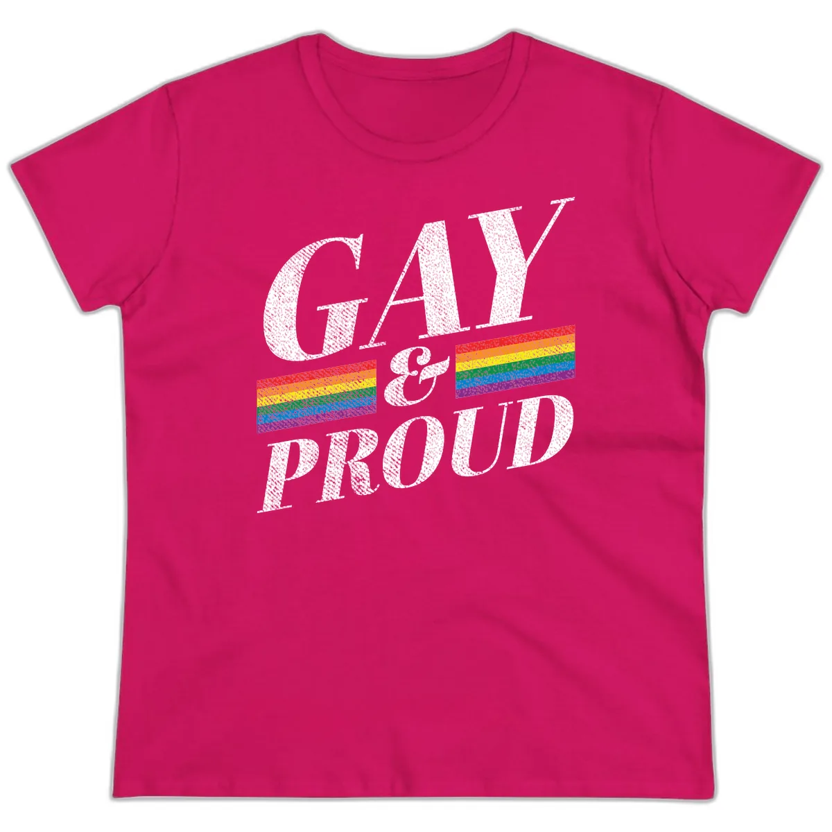 Gay Pride Celebration Design Ladies Tee in Heliconia