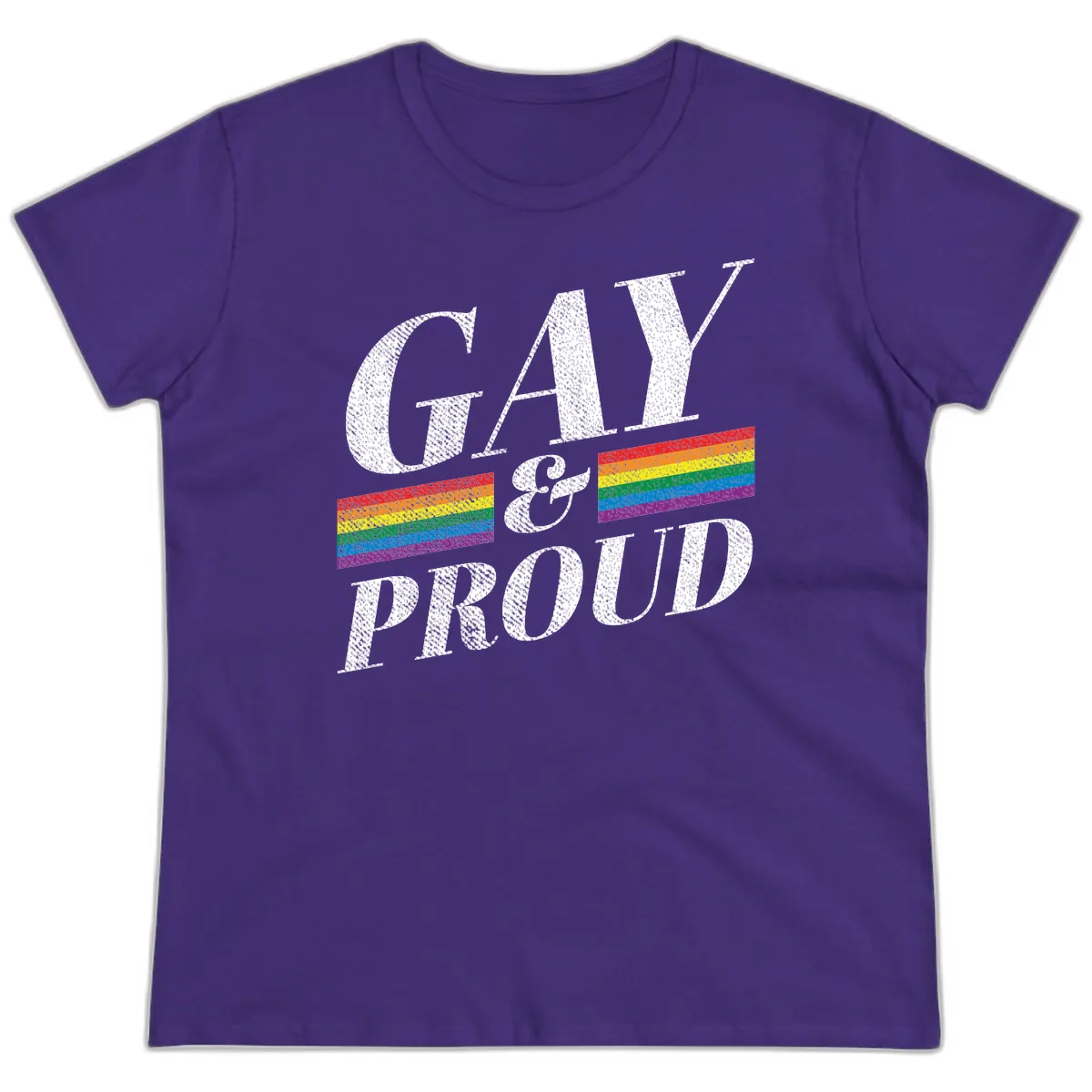 Gay Pride Celebration Design Ladies Tee in Purple