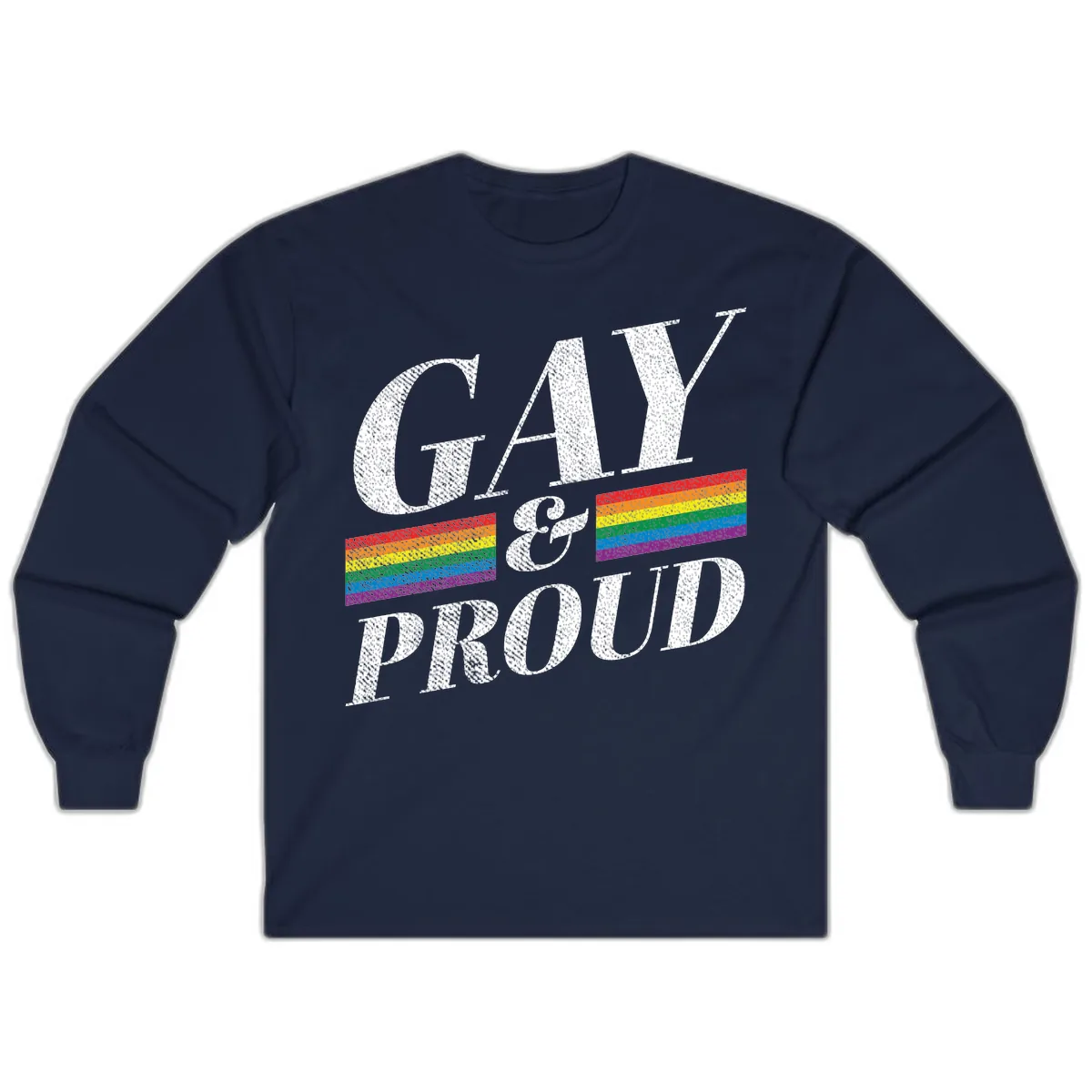 Gay Pride Celebration Design Long Sleeve in Navy