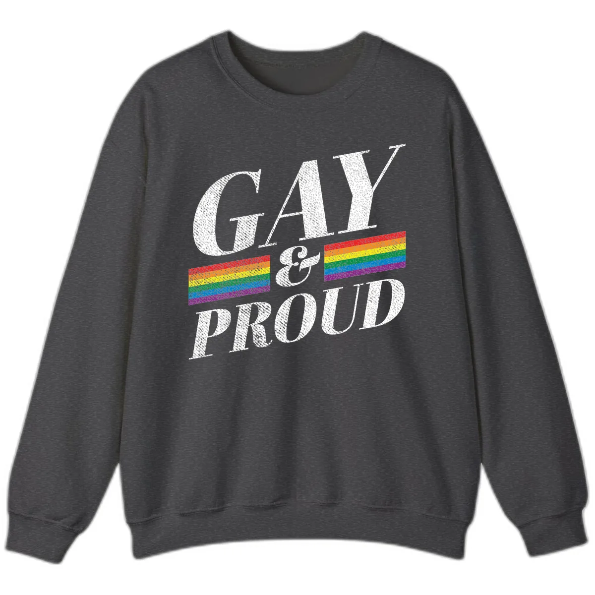 Gay Pride Celebration Design Sweatshirt in Dark Heather