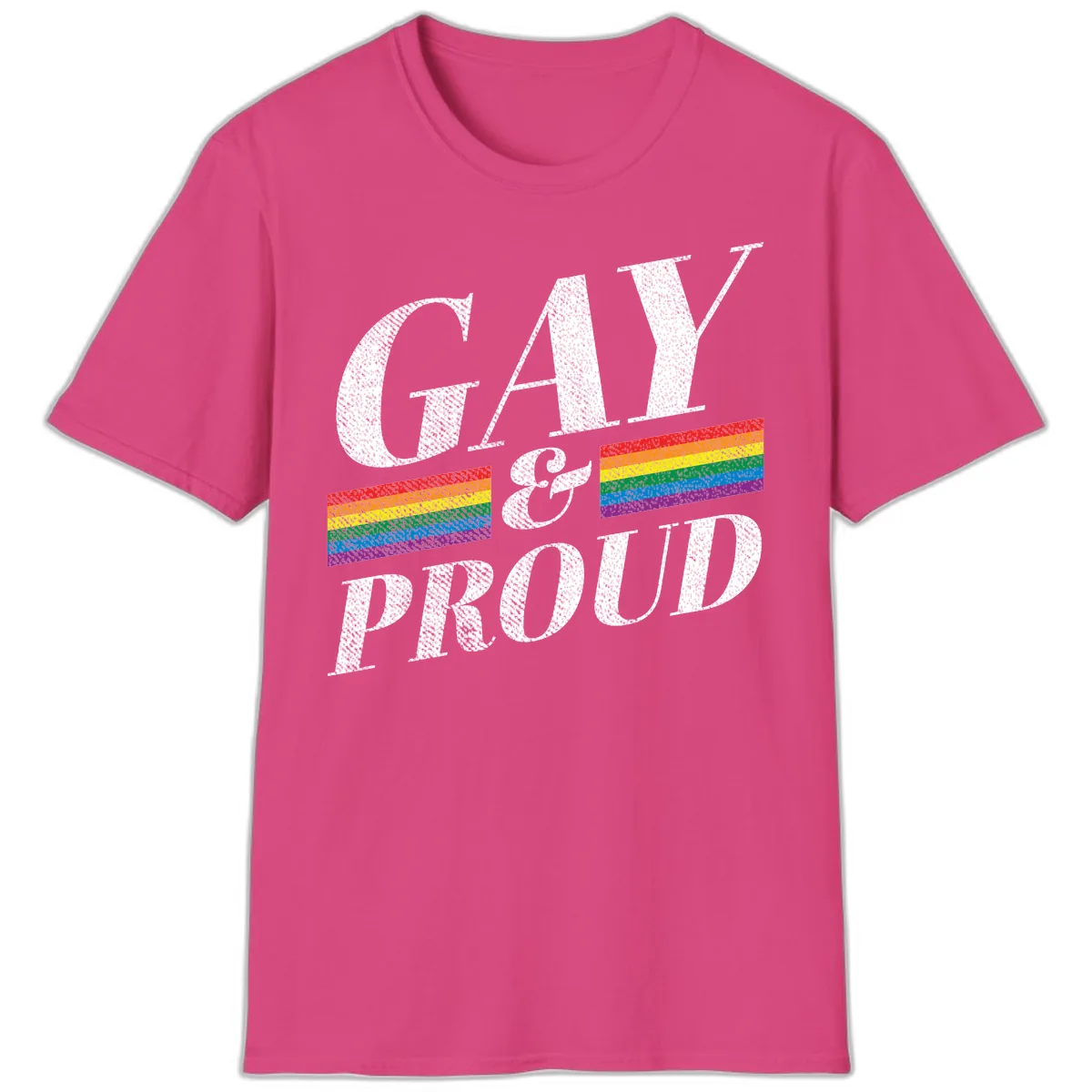 Gay Pride Celebration Design T-Shirt in Heliconia