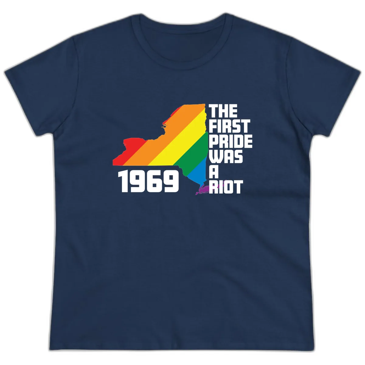 First Pride Riot 1969 Ladies Tee in Navy