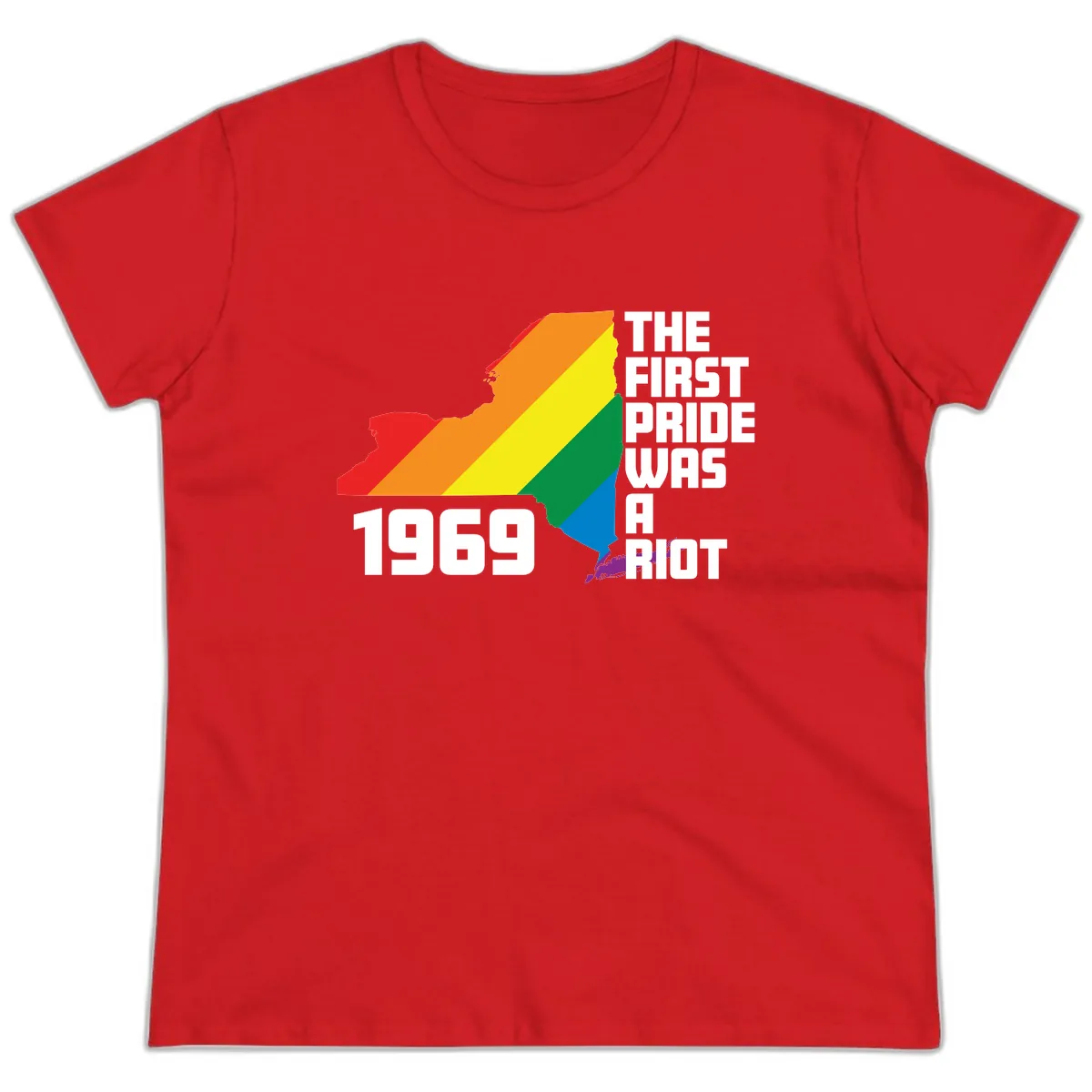First Pride Riot 1969 Ladies Tee in Red