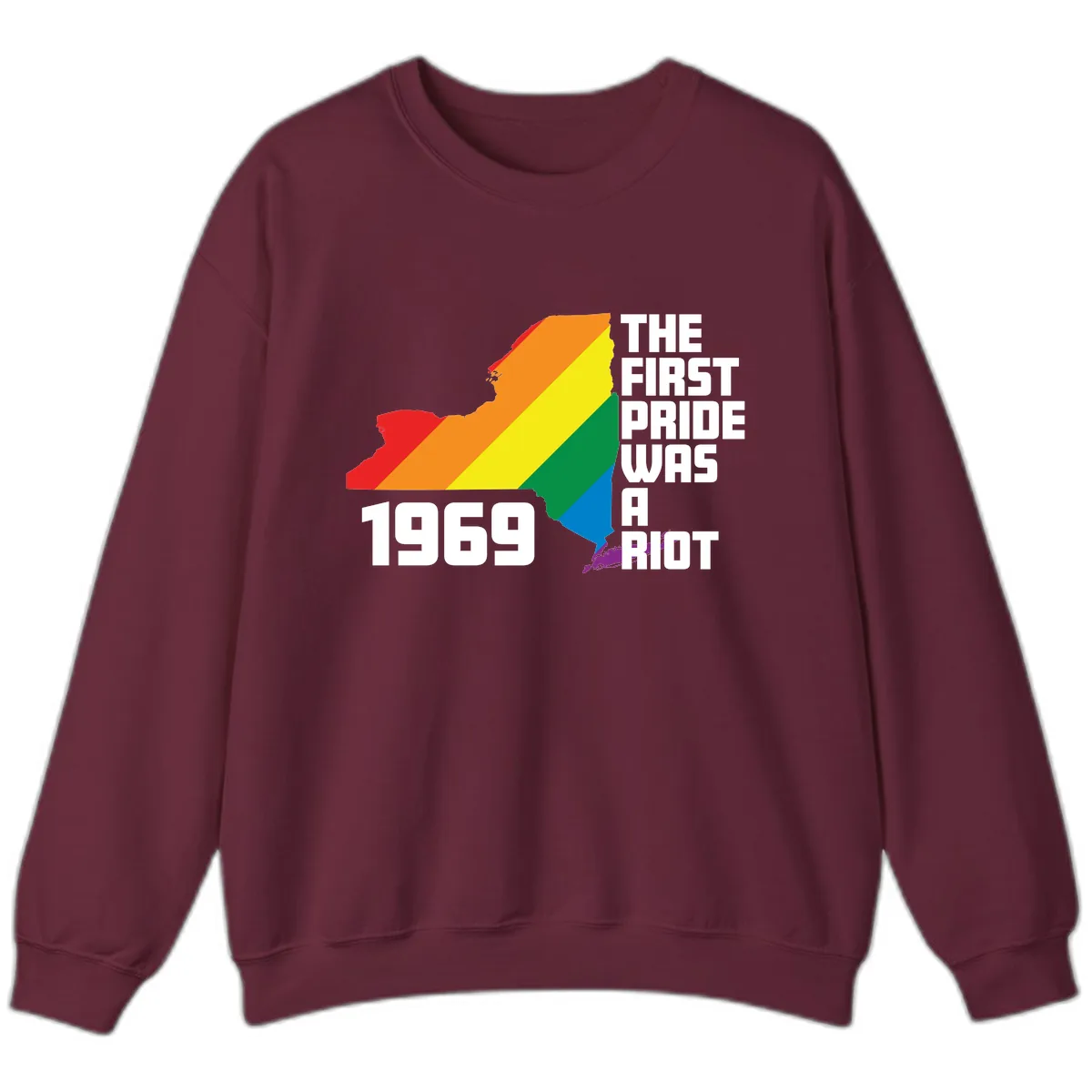 First Pride Riot 1969 Sweatshirt in Maroon