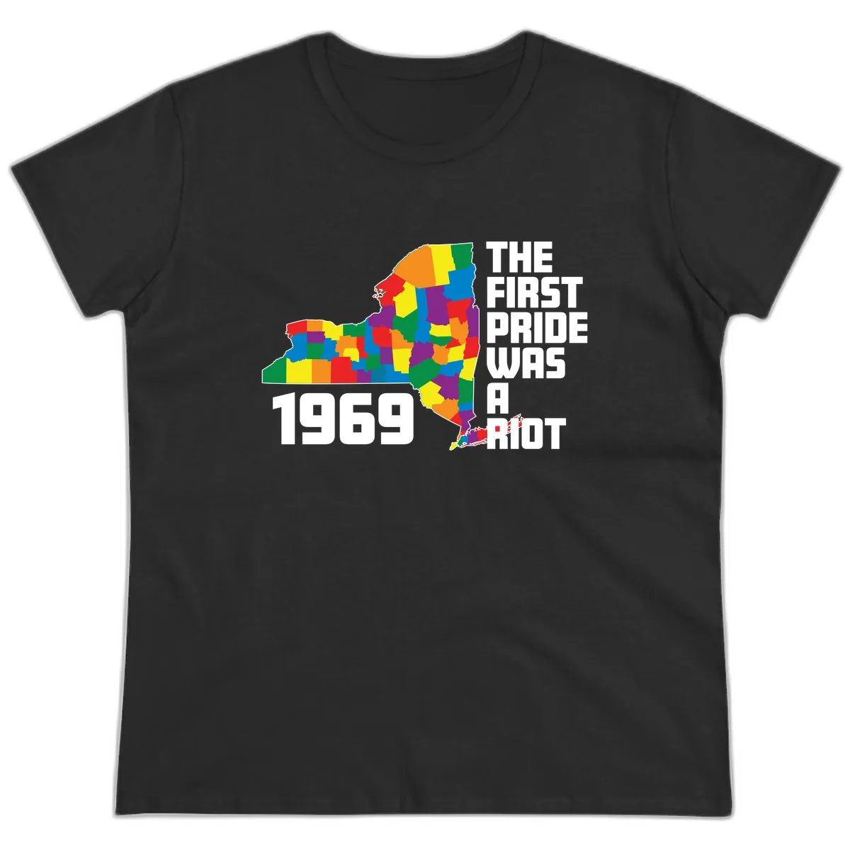 The First Pride Was A Riot 1969 Ladies Tee in Black