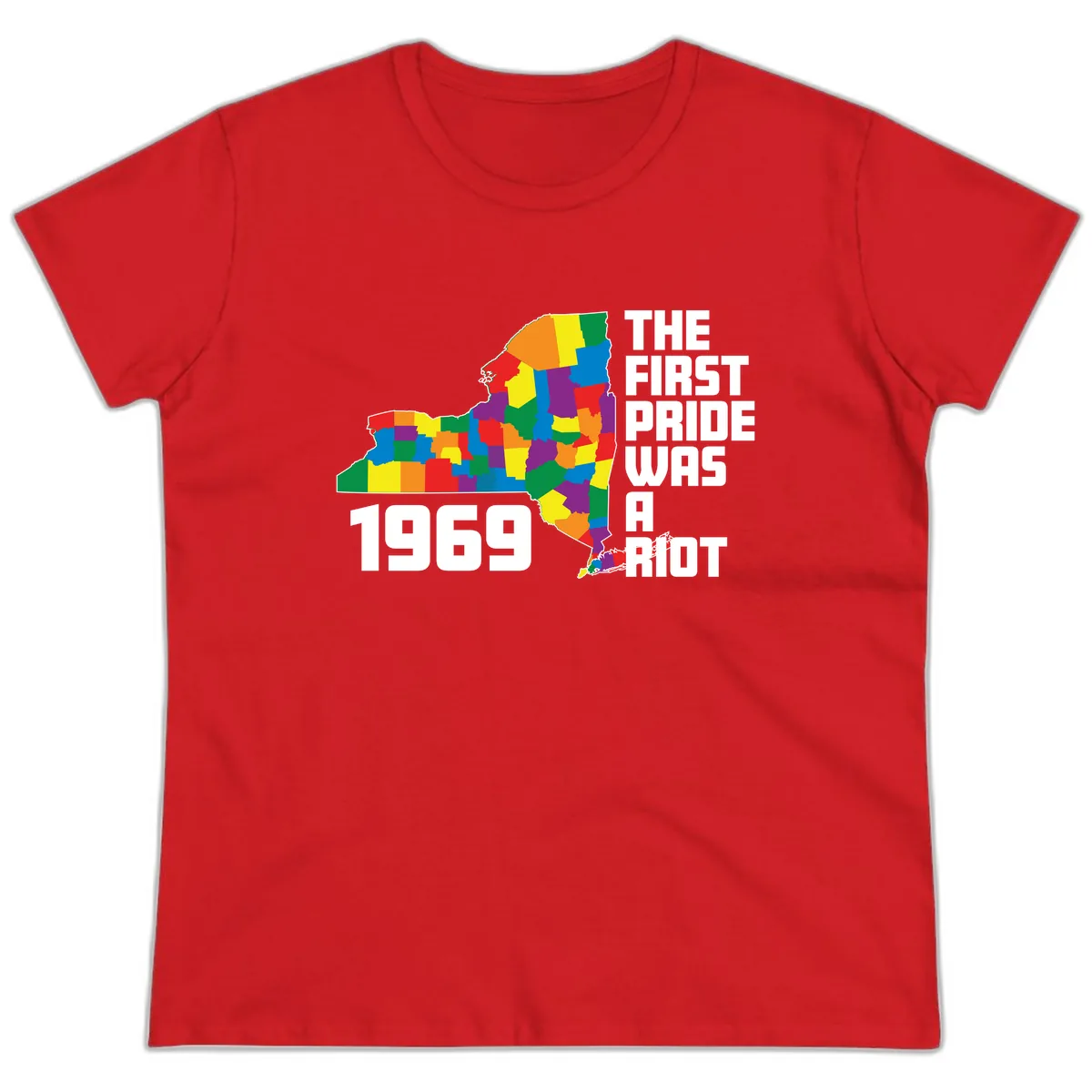 The First Pride Was A Riot 1969 Ladies Tee in Red