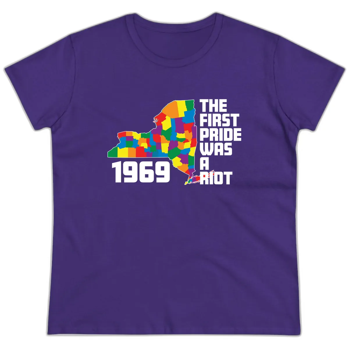The First Pride Was A Riot 1969 Ladies Tee in Purple