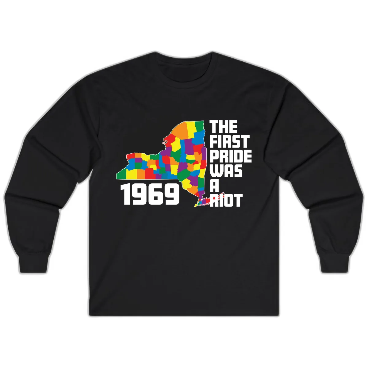 The First Pride Was A Riot 1969 Long Sleeve in Black