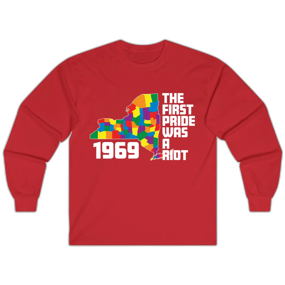 The First Pride Was A Riot 1969 Long Sleeve in Red