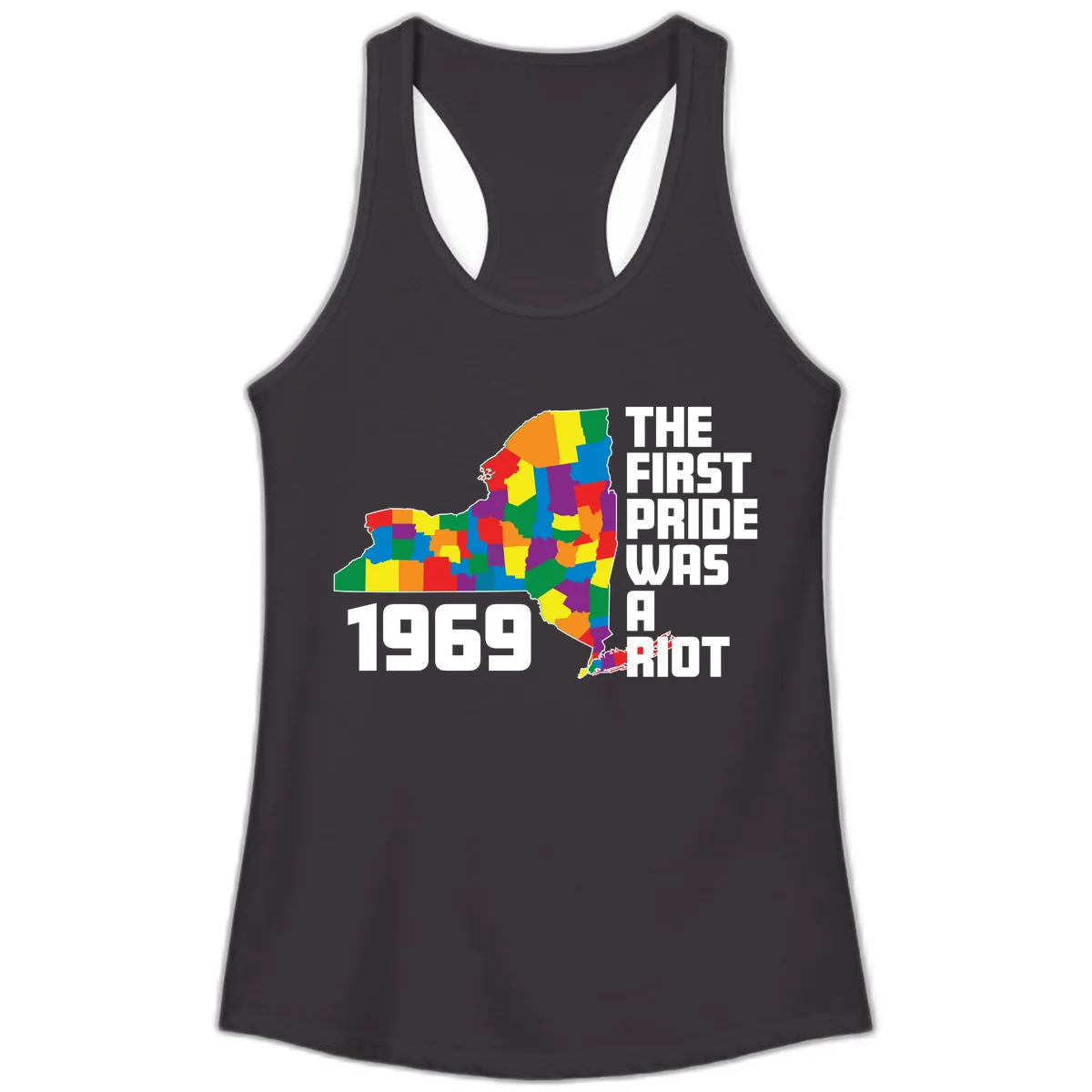 The First Pride Was A Riot 1969 Ladies Tank in Black