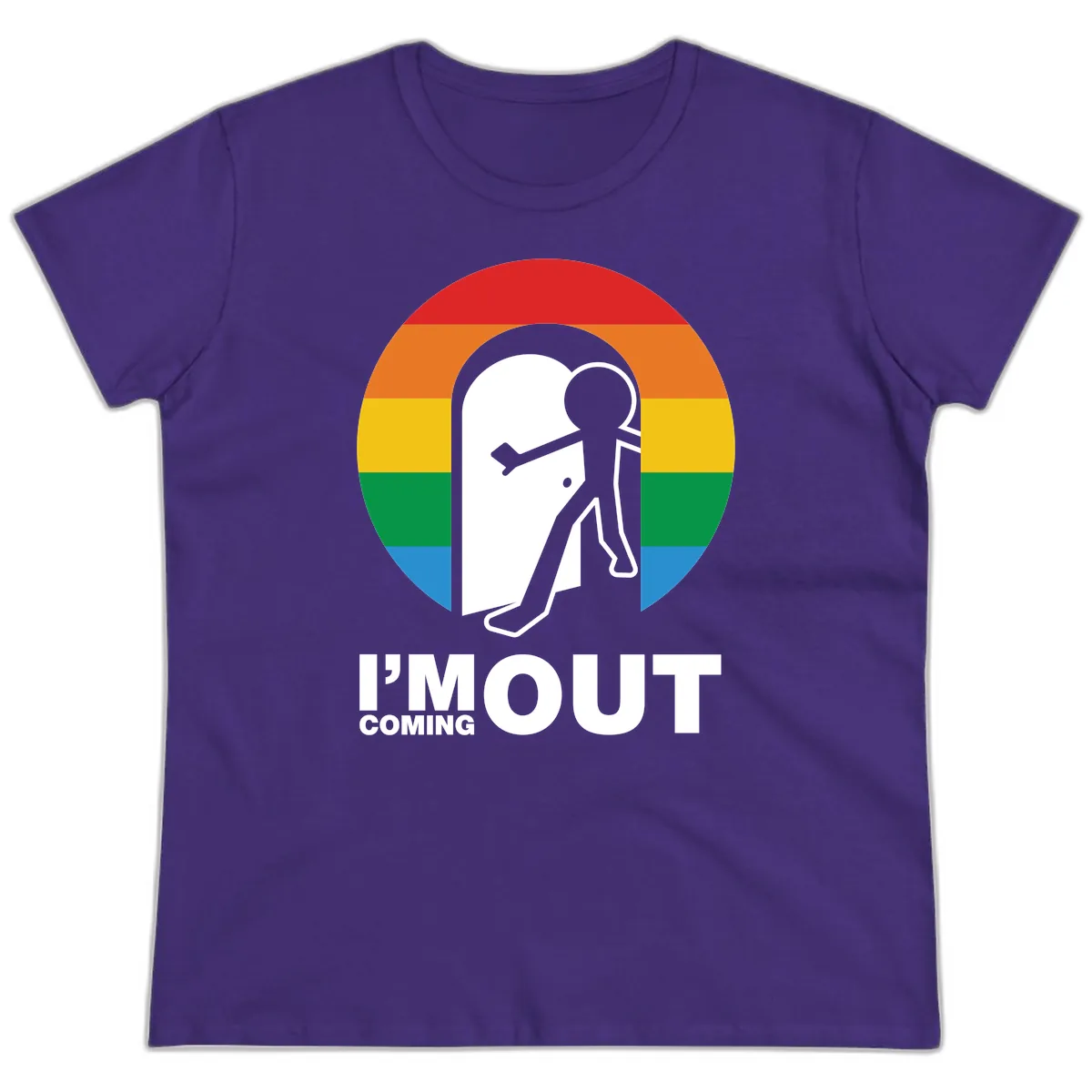 I'm Out Coming Out Pride Ladies Tee in Purple