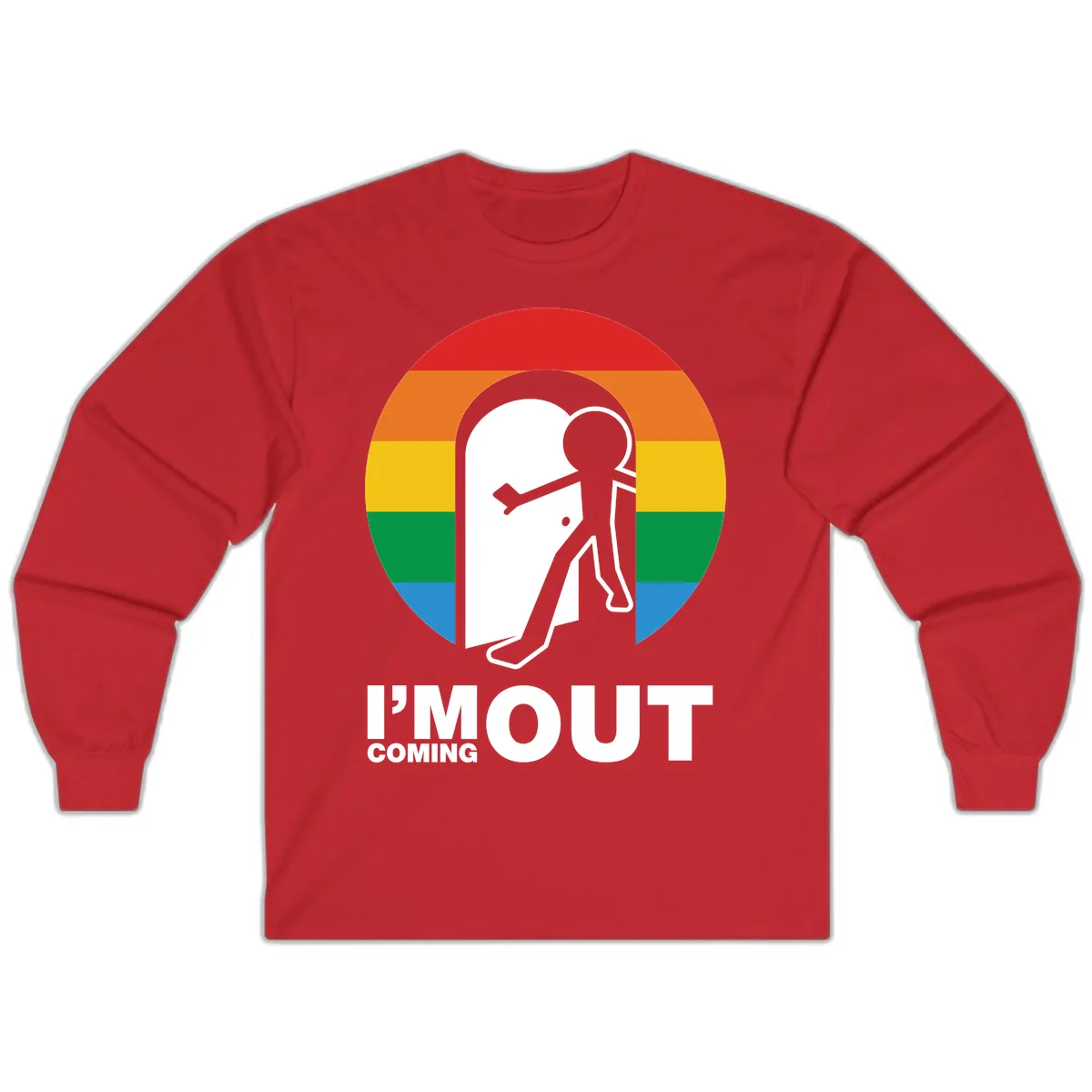 I'm Out Coming Out Pride Long Sleeve in Red