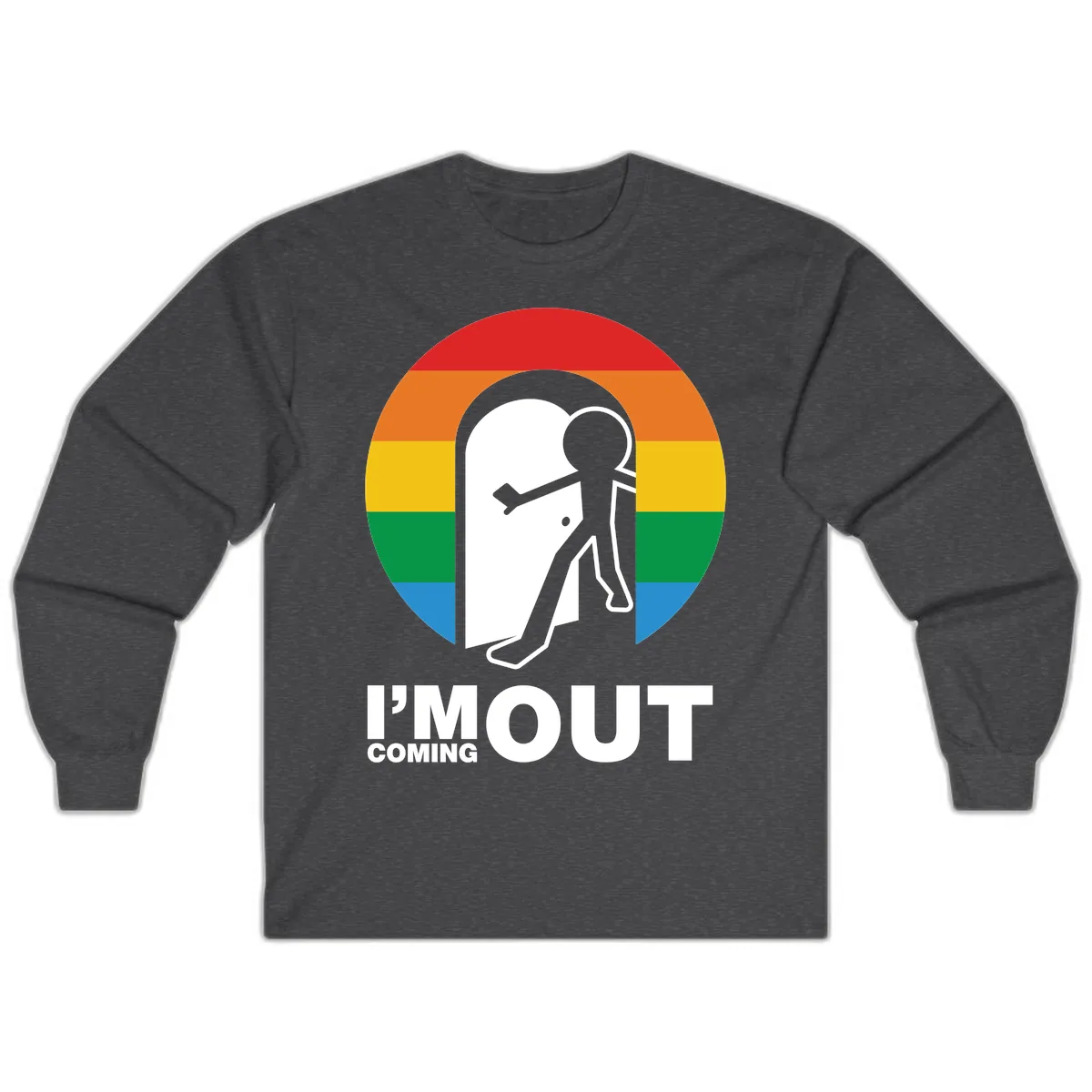 I'm Out Coming Out Pride Long Sleeve in Dark Heather