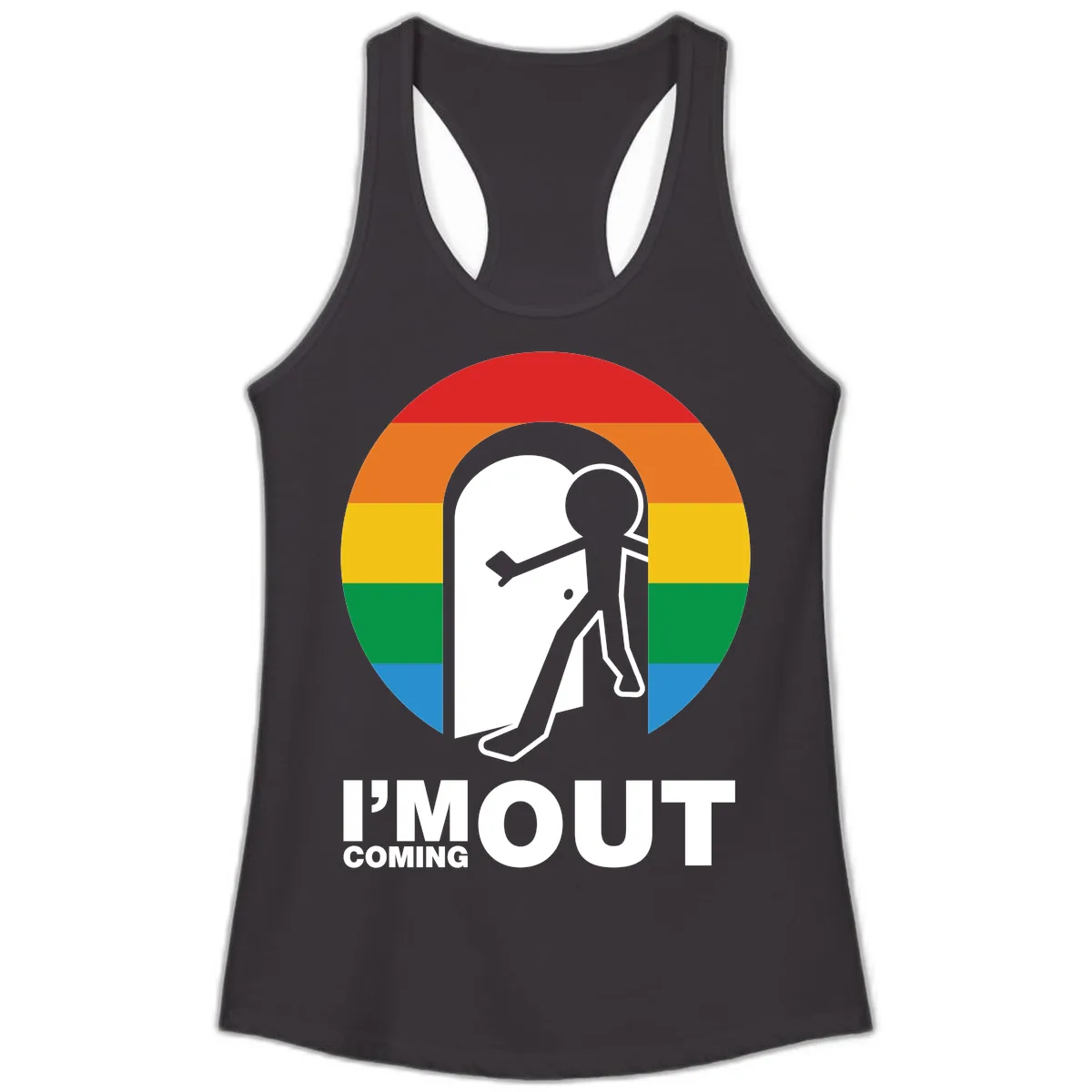 I'm Out Coming Out Pride Ladies Tank in Black