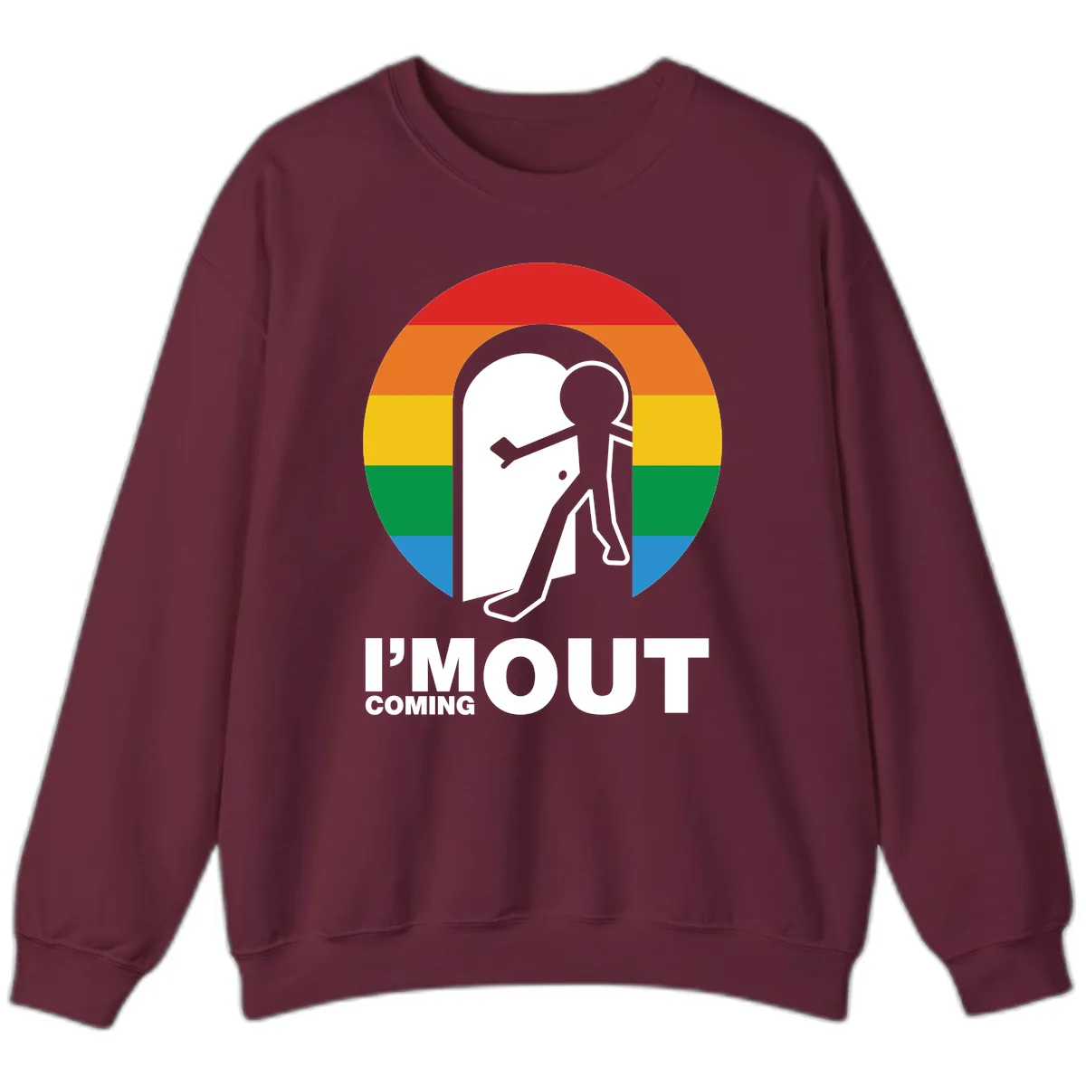 I'm Out Coming Out Pride Sweatshirt in Maroon