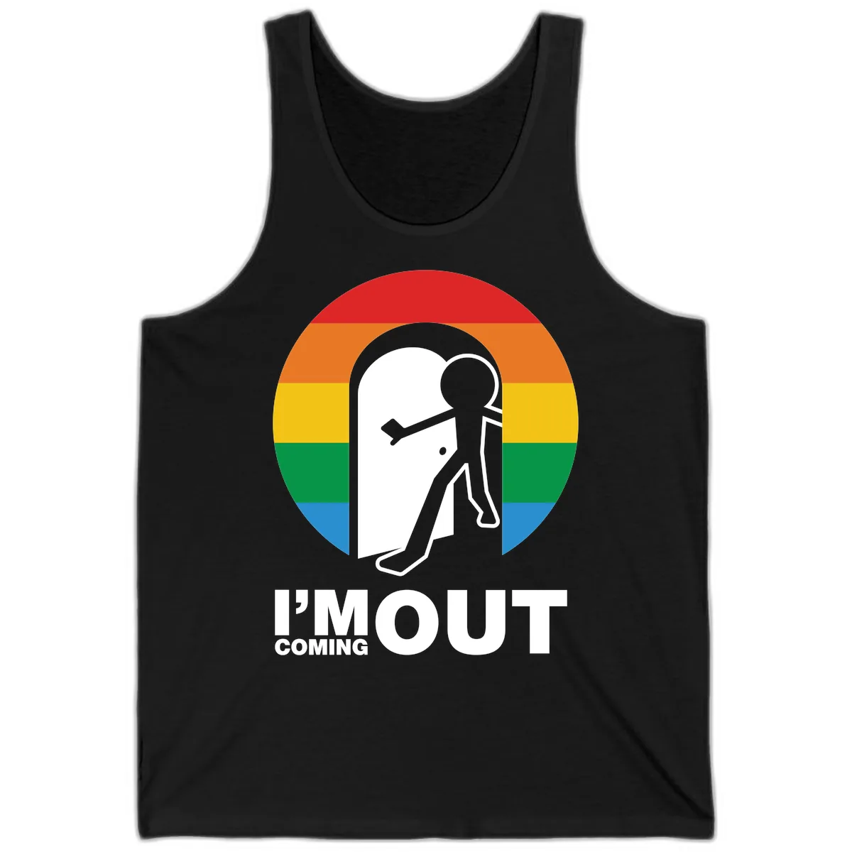 I'm Out Coming Out Pride Tank in Black