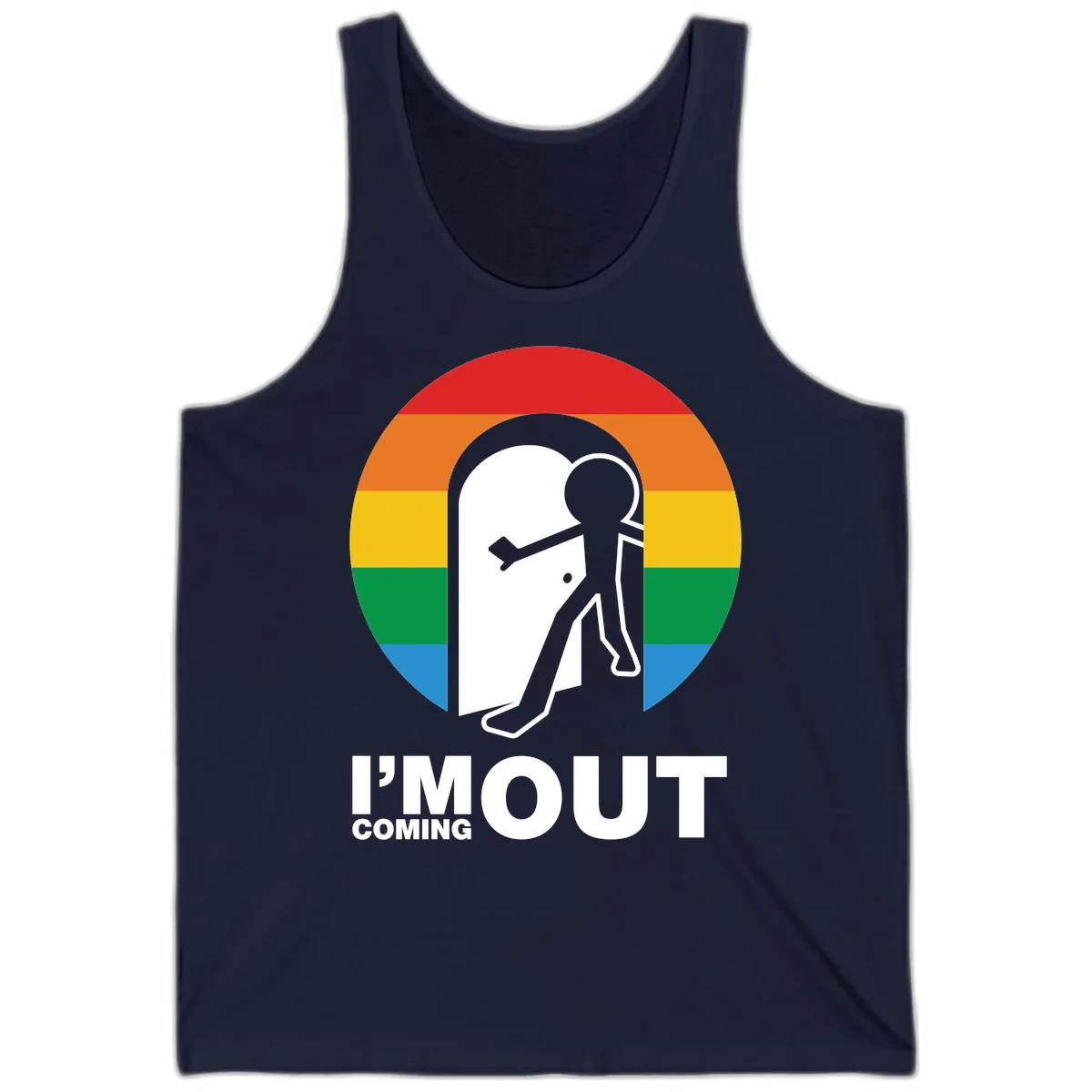 I'm Out Coming Out Pride Tank in Navy