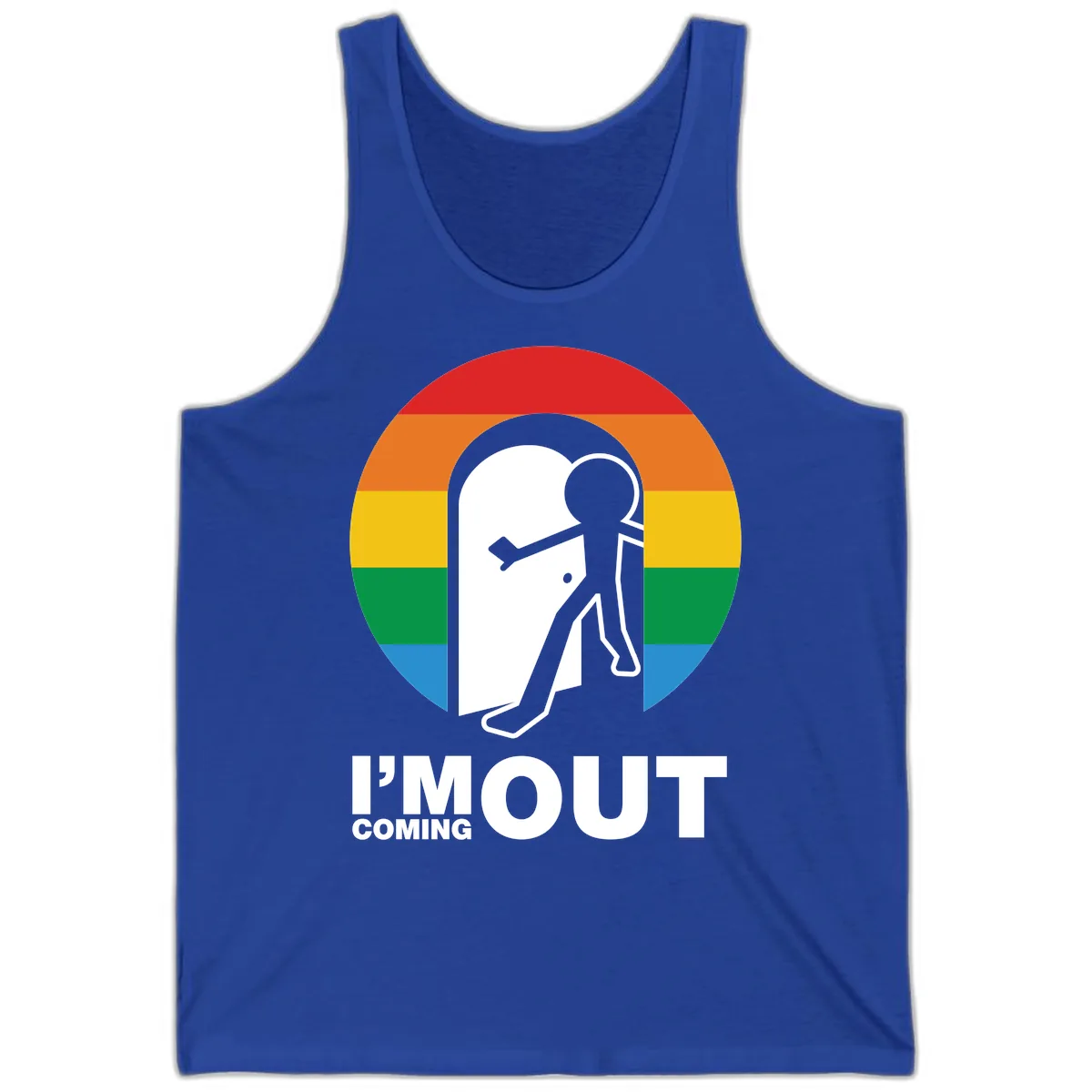 I'm Out Coming Out Pride Tank in True Royal