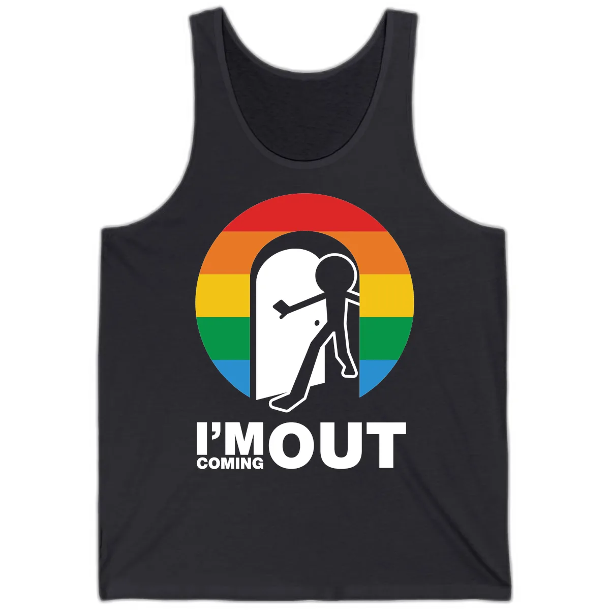 I'm Out Coming Out Pride Tank in Dark Grey