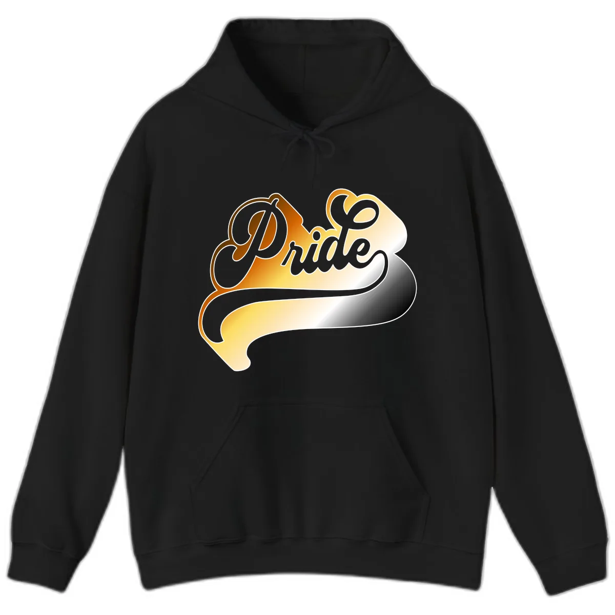 Pride Script Gradient Design Hoodie in Black