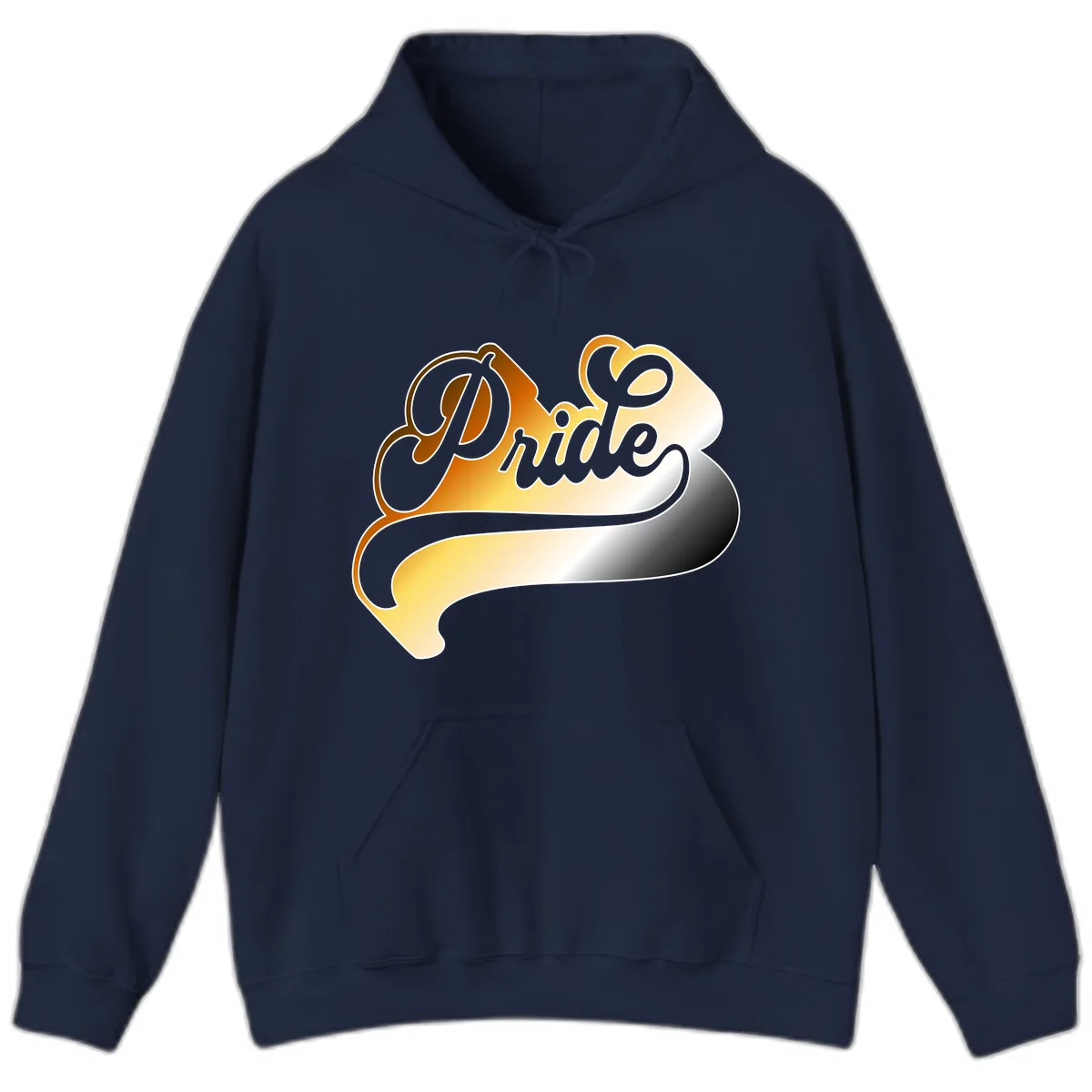 Pride Script Gradient Design Hoodie in Navy