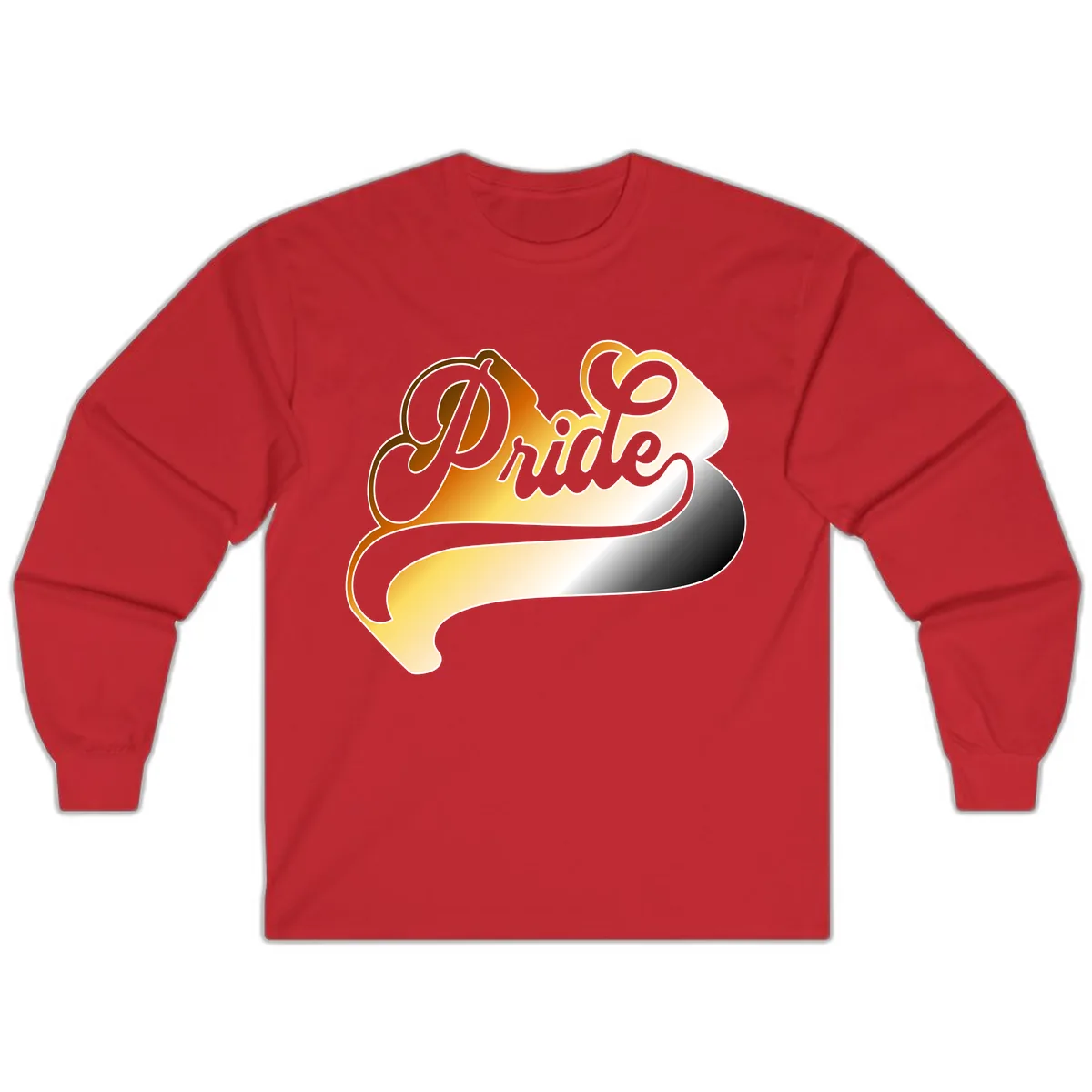 Pride Script Gradient Design Long Sleeve in Red