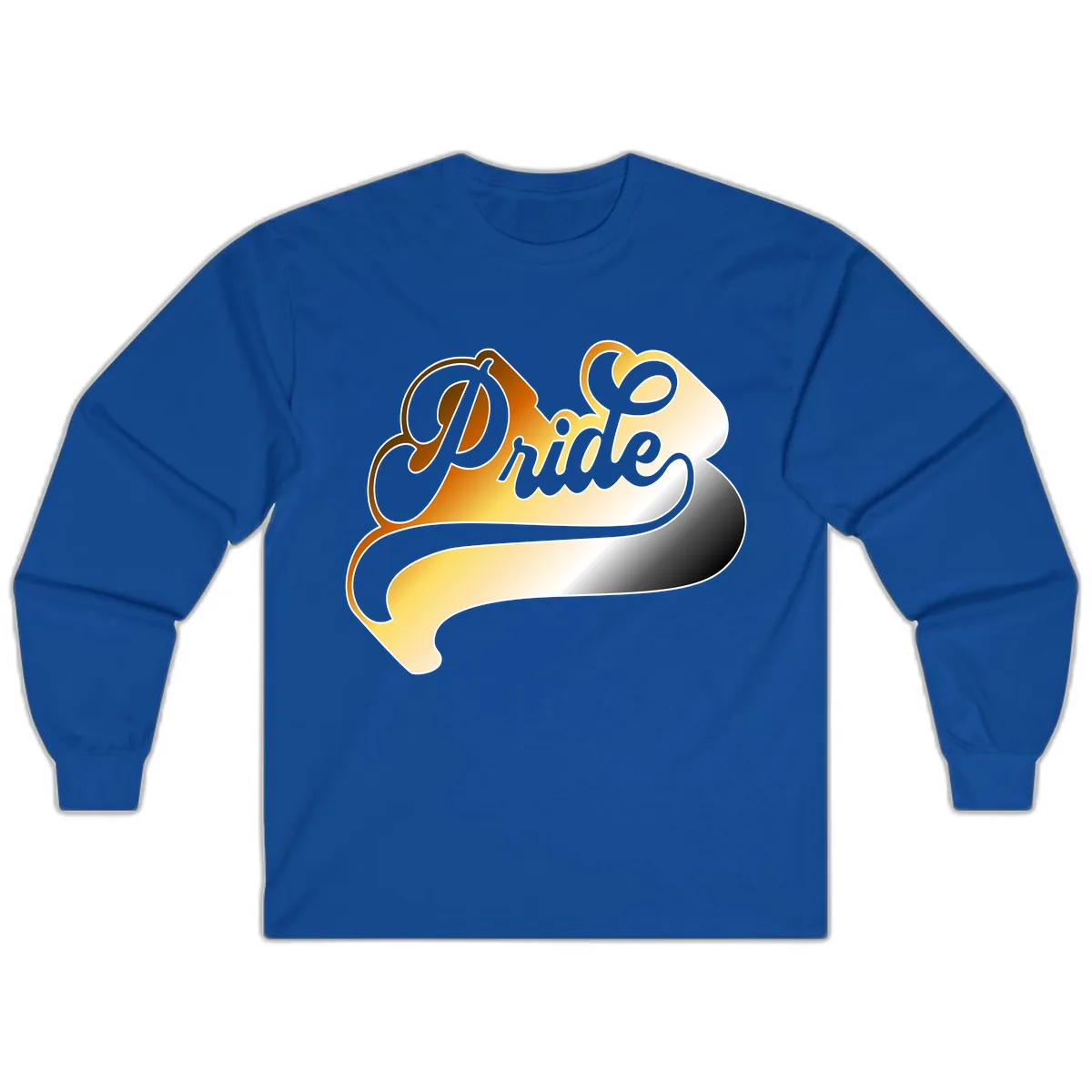Pride Script Gradient Design Long Sleeve in Royal