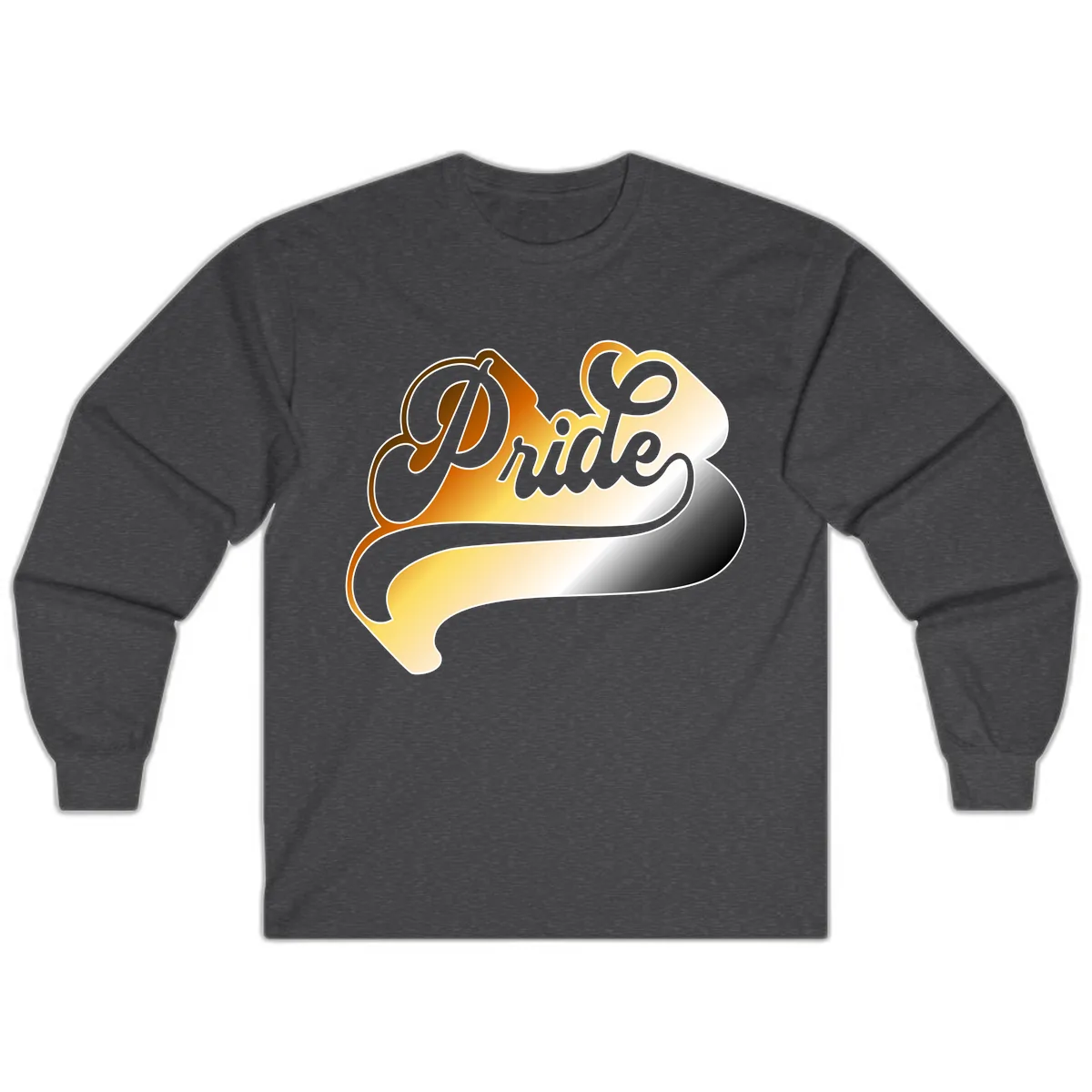 Pride Script Gradient Design Long Sleeve in Dark Heather