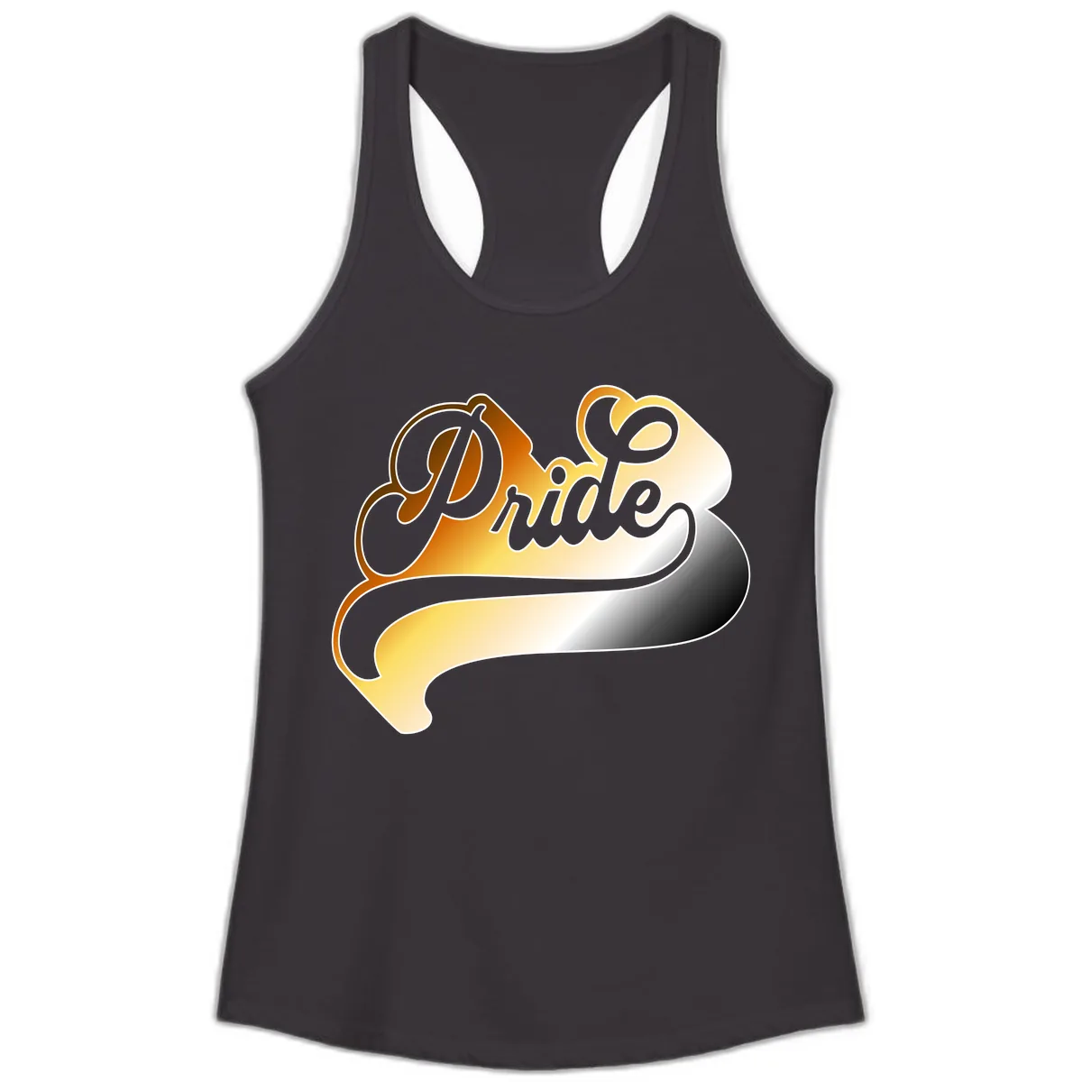 Pride Script Gradient Design Ladies Tank in Black