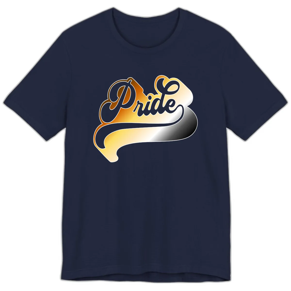 Pride Script Gradient Design Premium T-Shirt in Navy