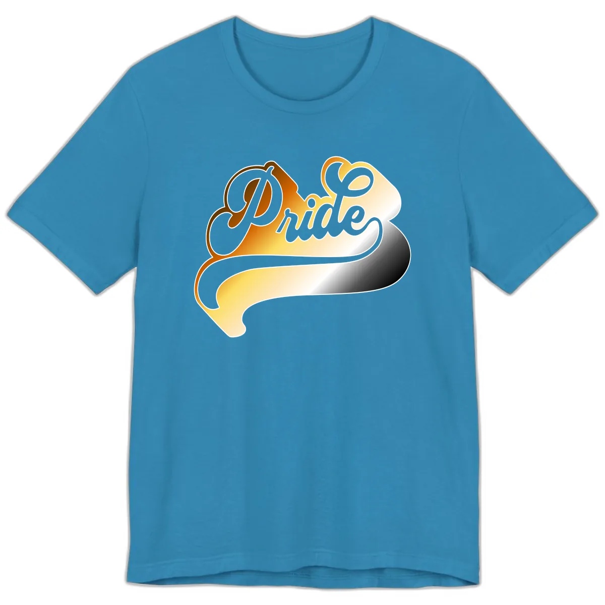 Pride Script Gradient Design Premium T-Shirt in Aqua
