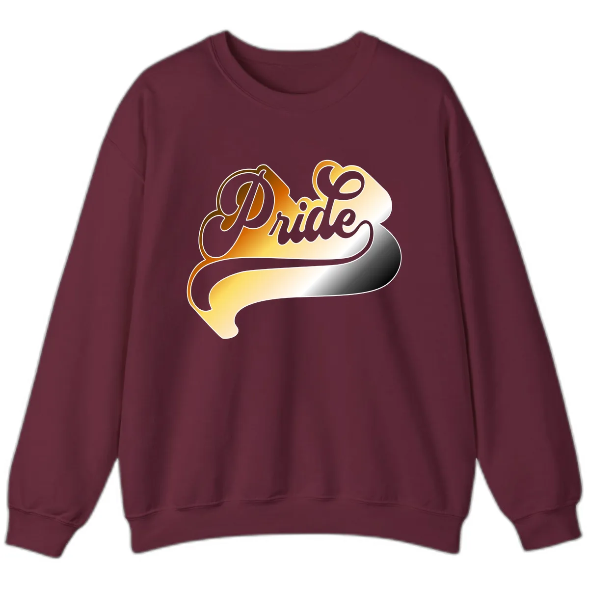 Pride Script Gradient Design Sweatshirt in Maroon