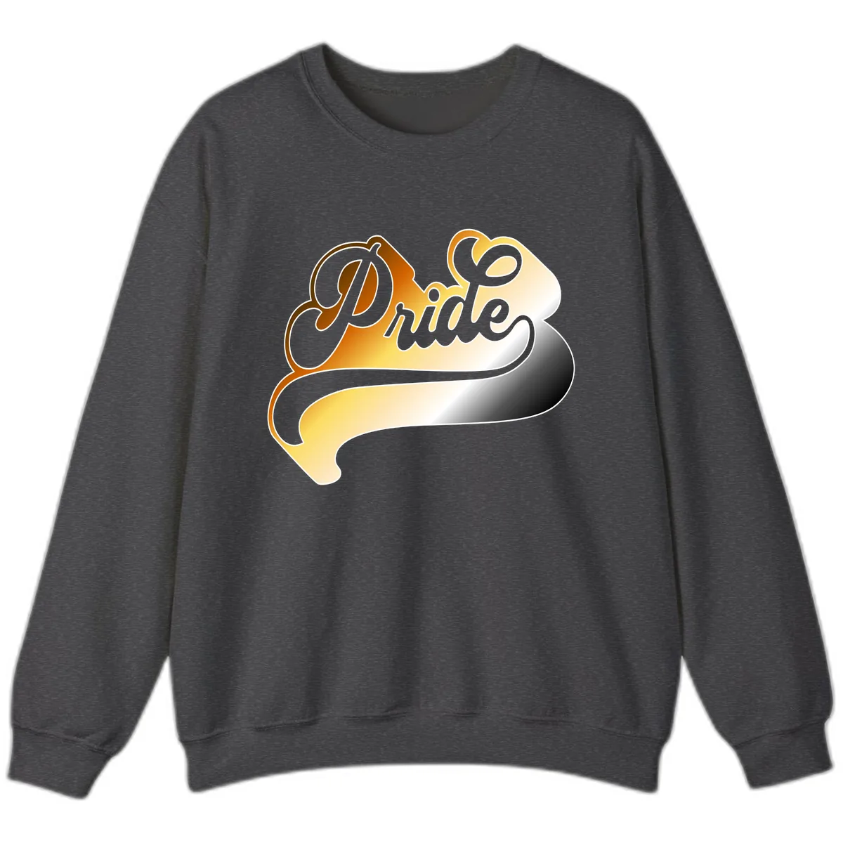 Pride Script Gradient Design Sweatshirt in Dark Heather