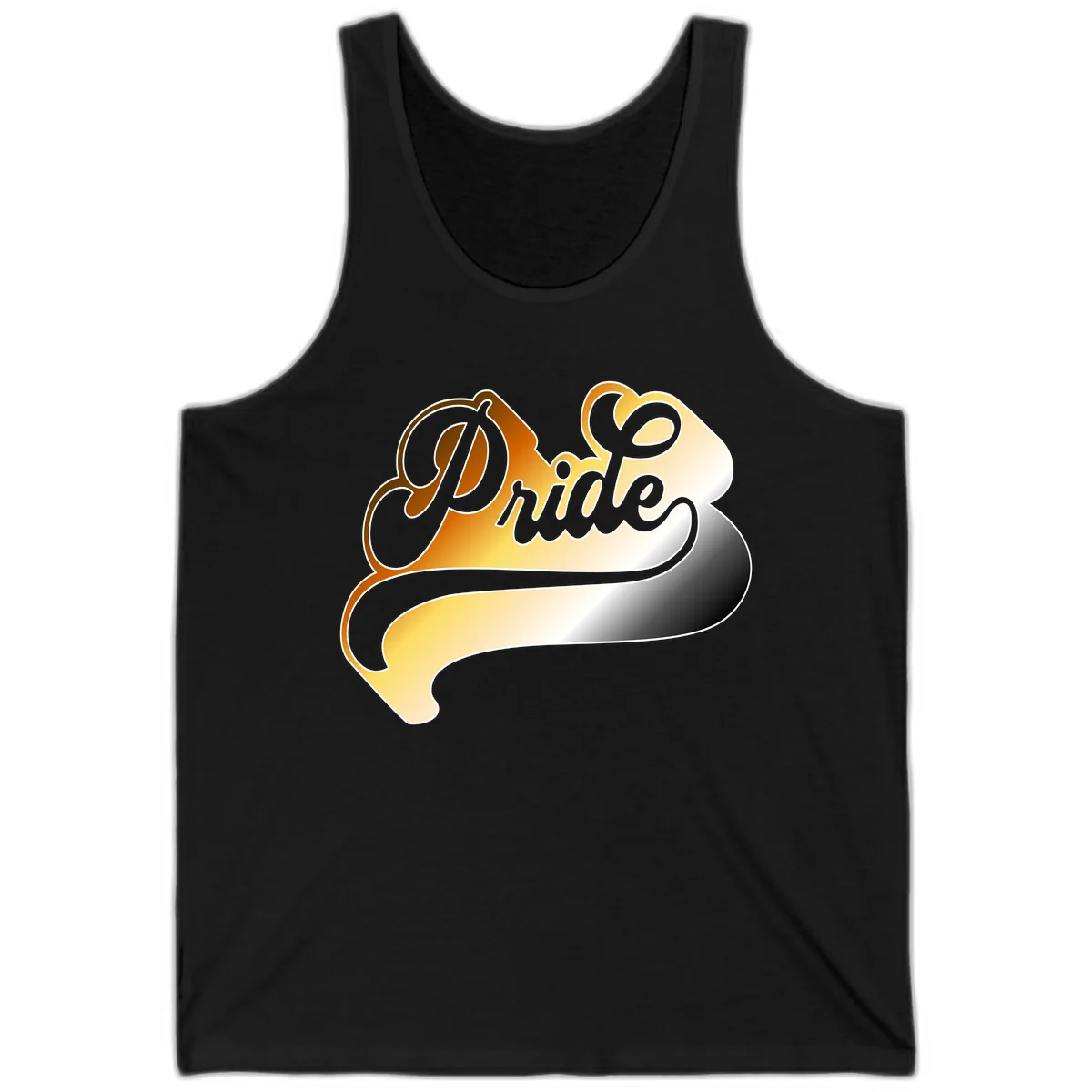 Pride Script Gradient Design Tank in Black