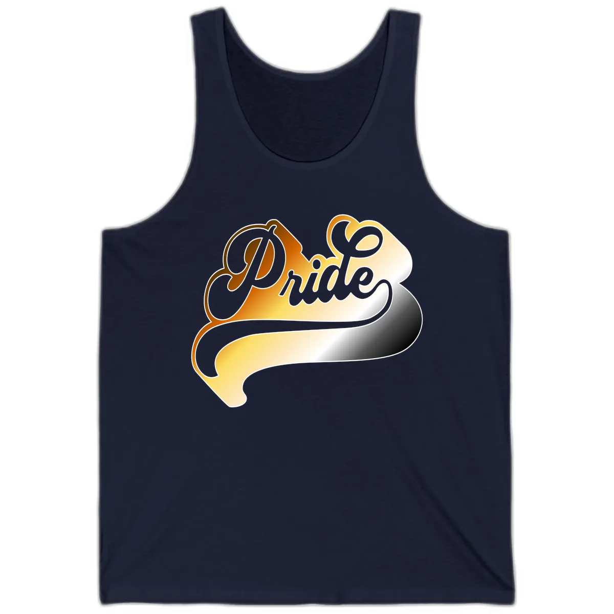 Pride Script Gradient Design Tank in Navy