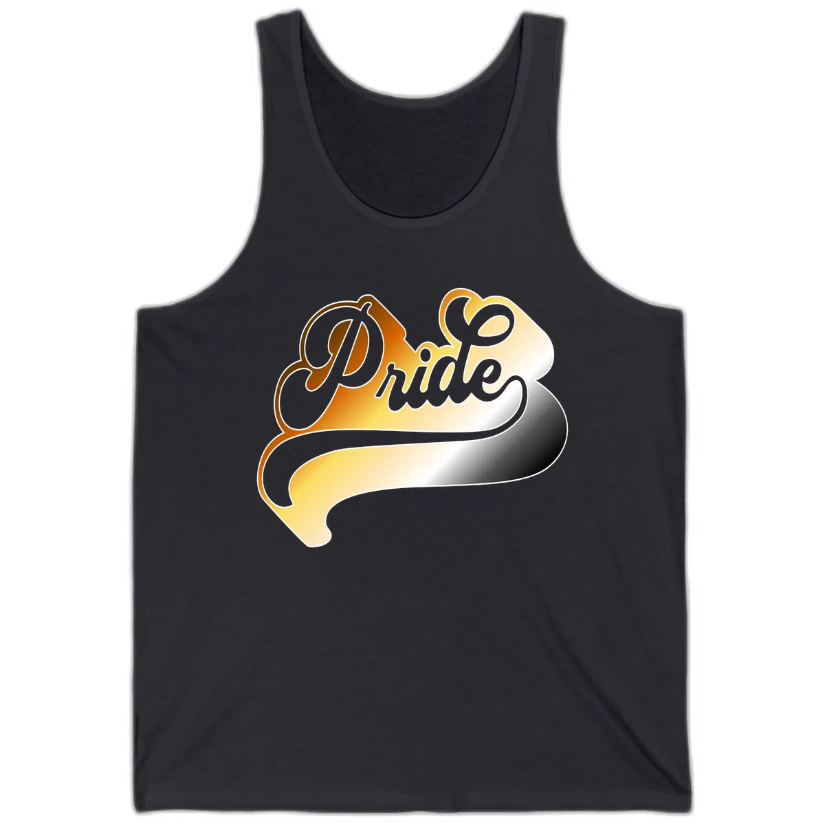 Pride Script Gradient Design Tank in Dark Grey