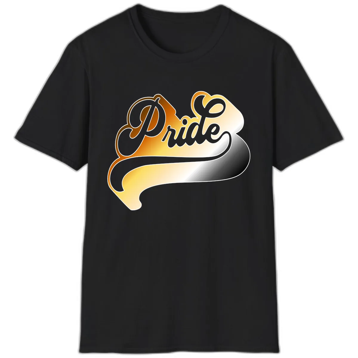 Pride Script Gradient Design T-Shirt in Black