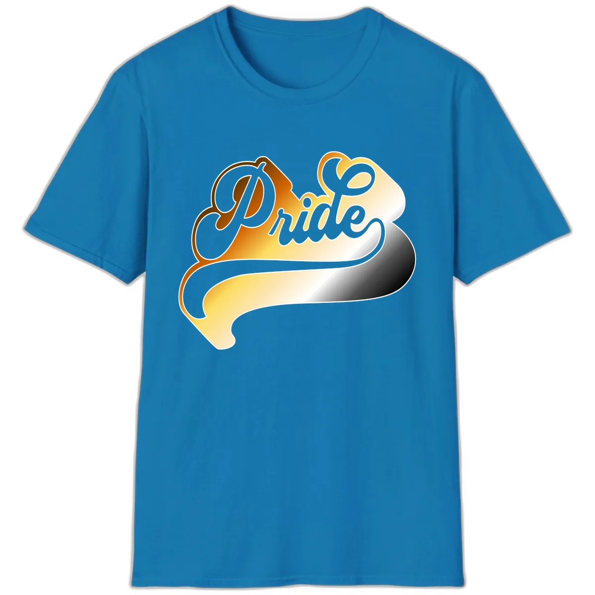 Pride Script Gradient Design T-Shirt in Sapphire