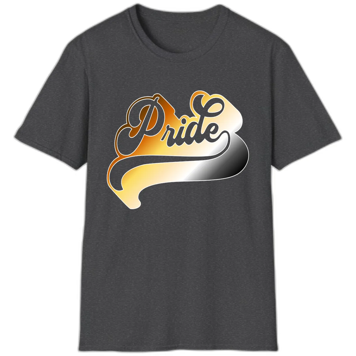 Pride Script Gradient Design T-Shirt in Dark Heather
