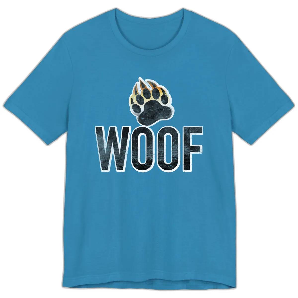 Woof Paw Print Design Premium T-Shirt in Aqua