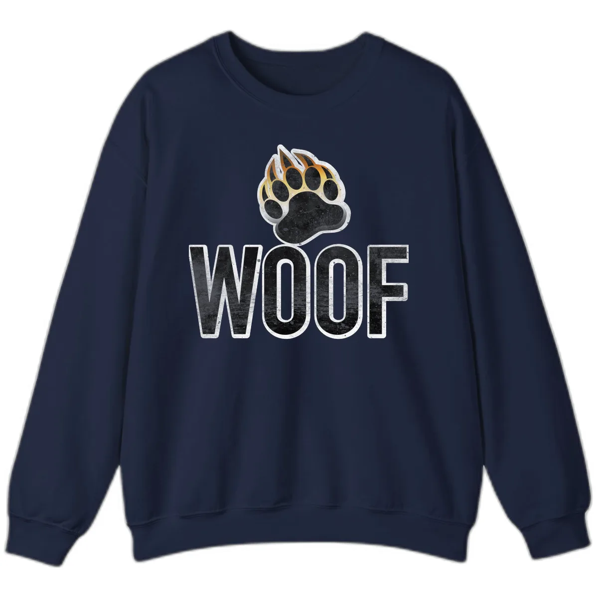 Woof Paw Print Design Sweatshirt in Navy