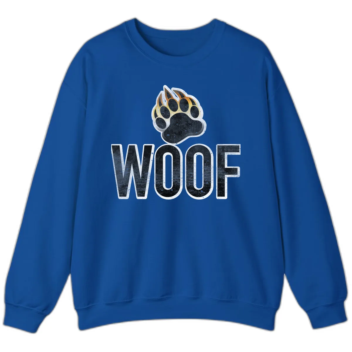 Woof Paw Print Design Sweatshirt in Royal