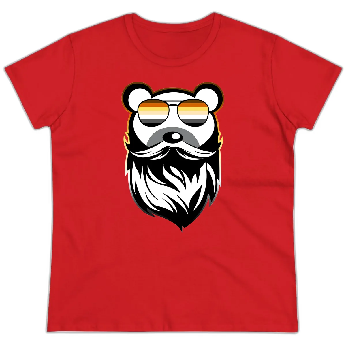 Bear Pride Sunglasses Ladies Tee in Red
