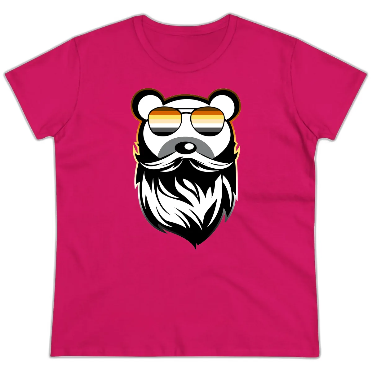 Bear Pride Sunglasses Ladies Tee in Heliconia