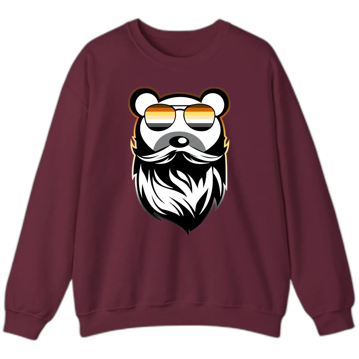 Bear Pride Sunglasses Sweatshirt in Maroon